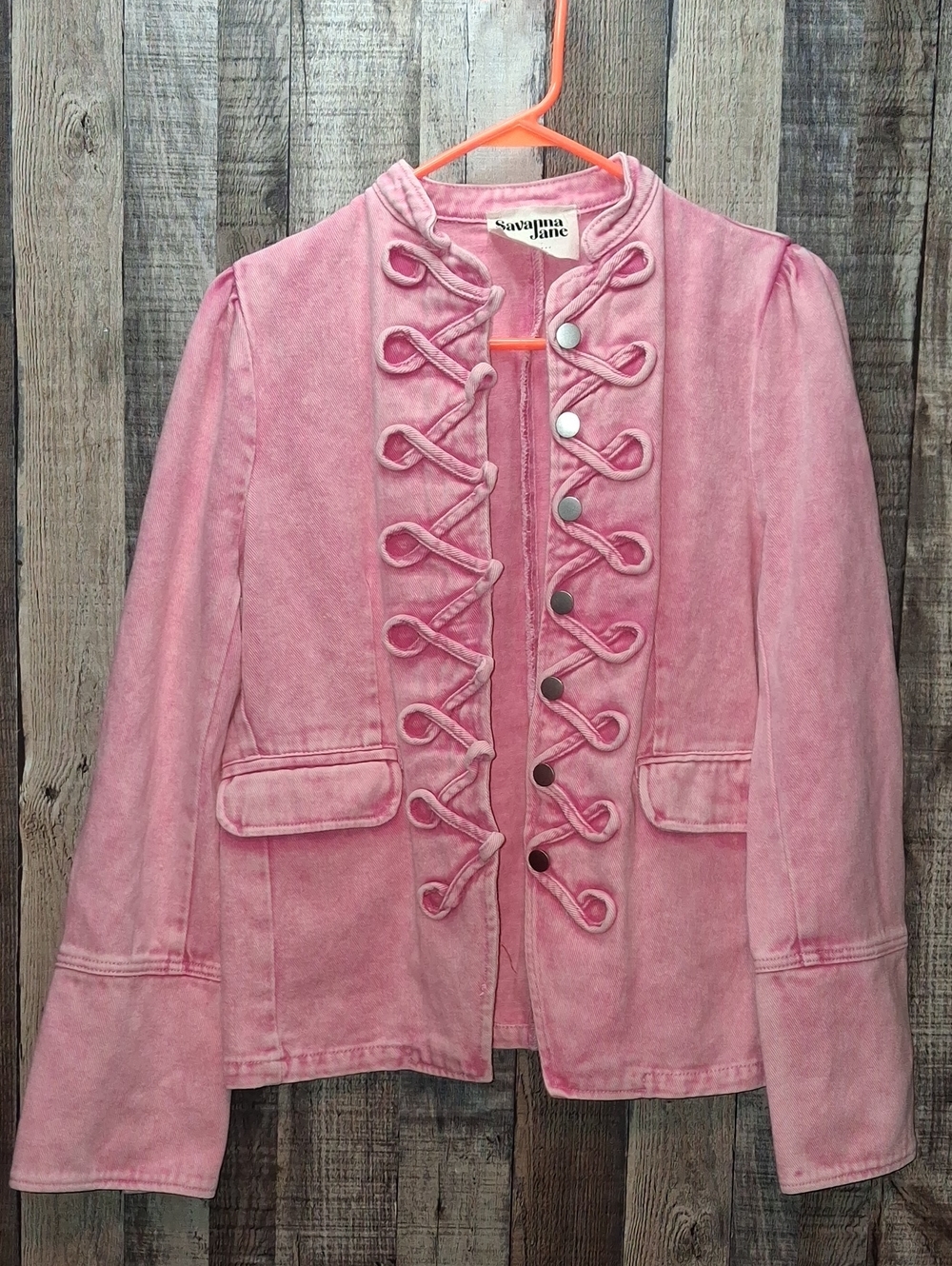 Savanna Jane Military-Style Blazer Jean Jacket Size Medium Women's M